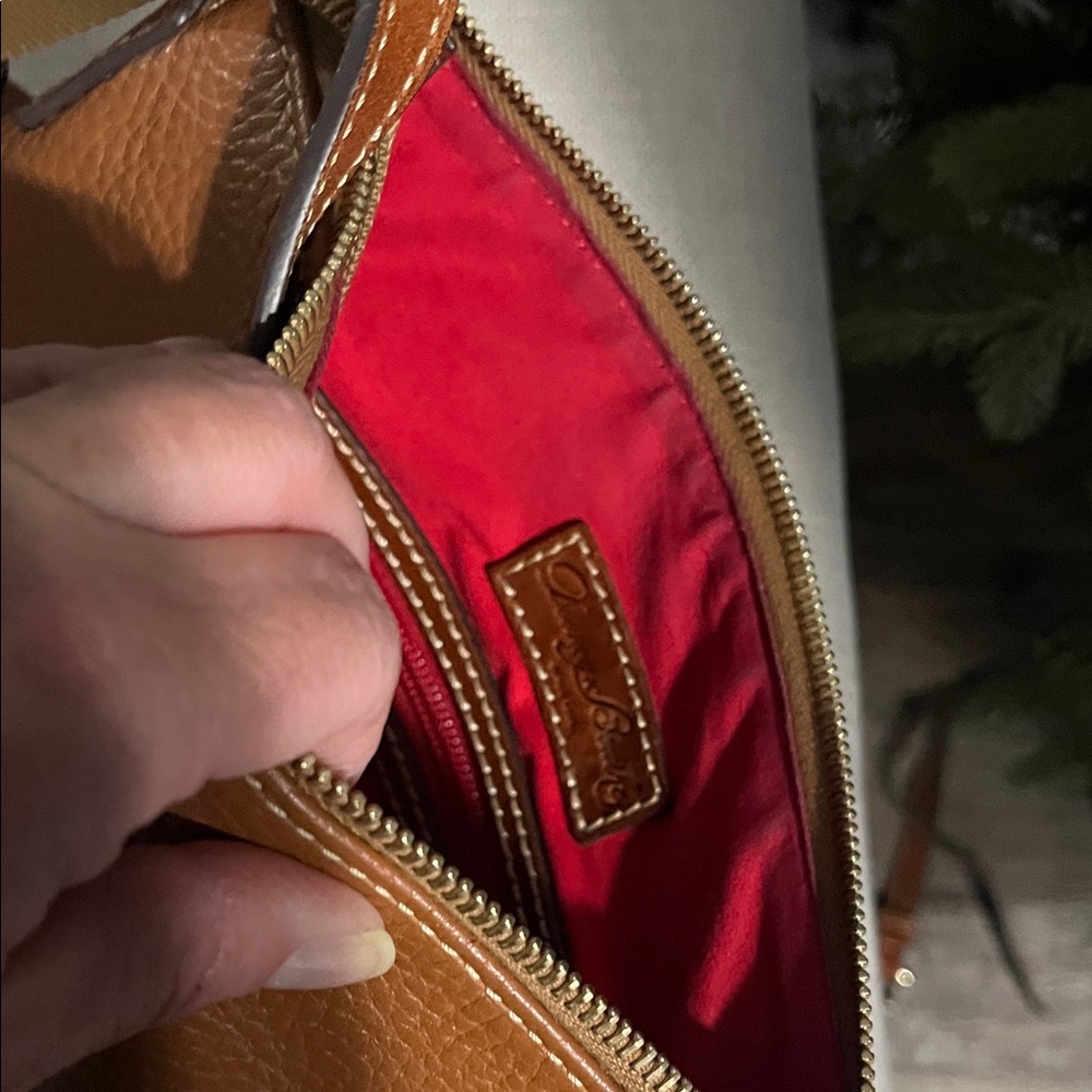 Dooney & Bourke Tan Leather Messenger Bag - Picture 5 of 6